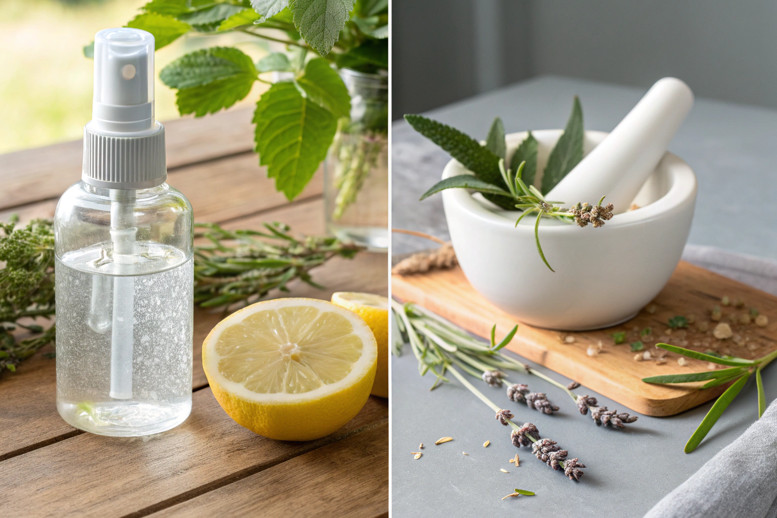 Home made mosquito repellent with natural essential oils
