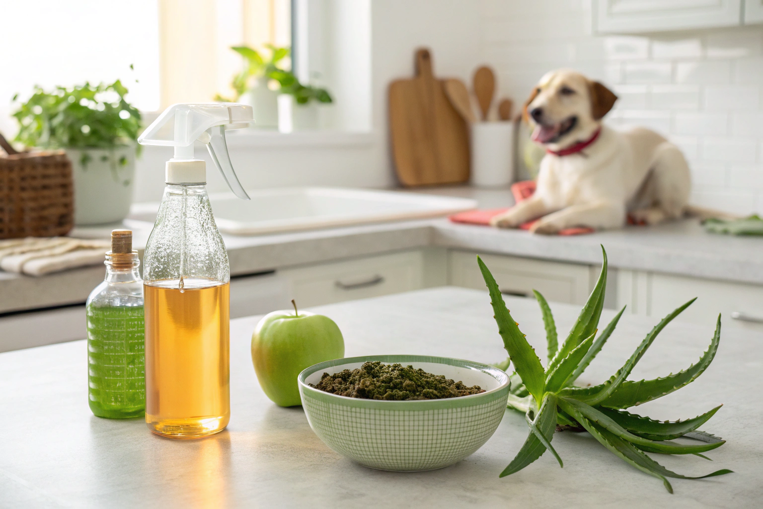 Homemade dog anti itch spray with natural remedies