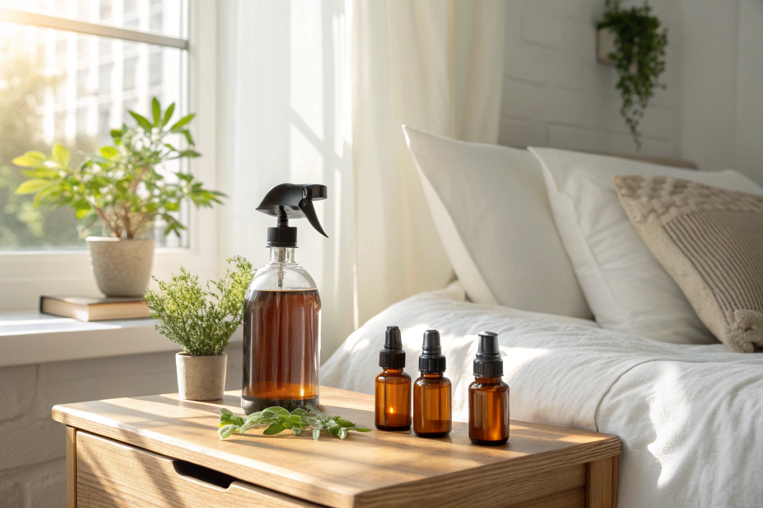 Homemade dust mite spray for natural allergy relief