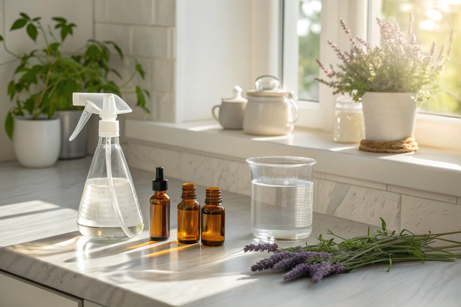 Homemade linen spray for fresh natural fabric care